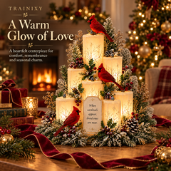Cardinal Memorial Flameless Candle Centerpiece