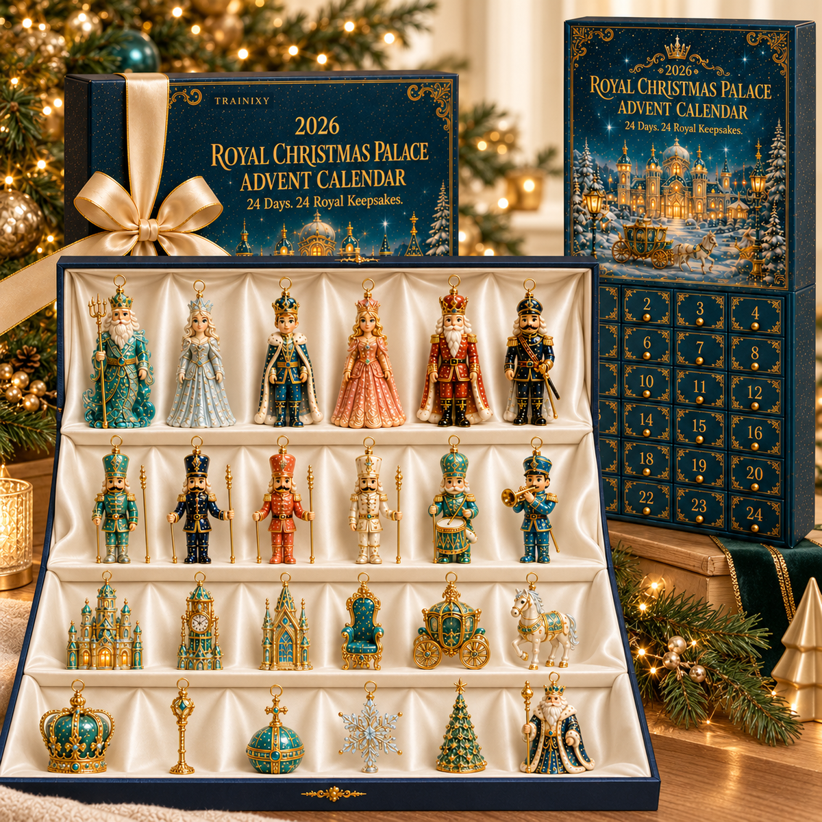 2026 Royal Christmas Palace Advent Calendar – 24-Day Luxury Keepsake Ornament Set