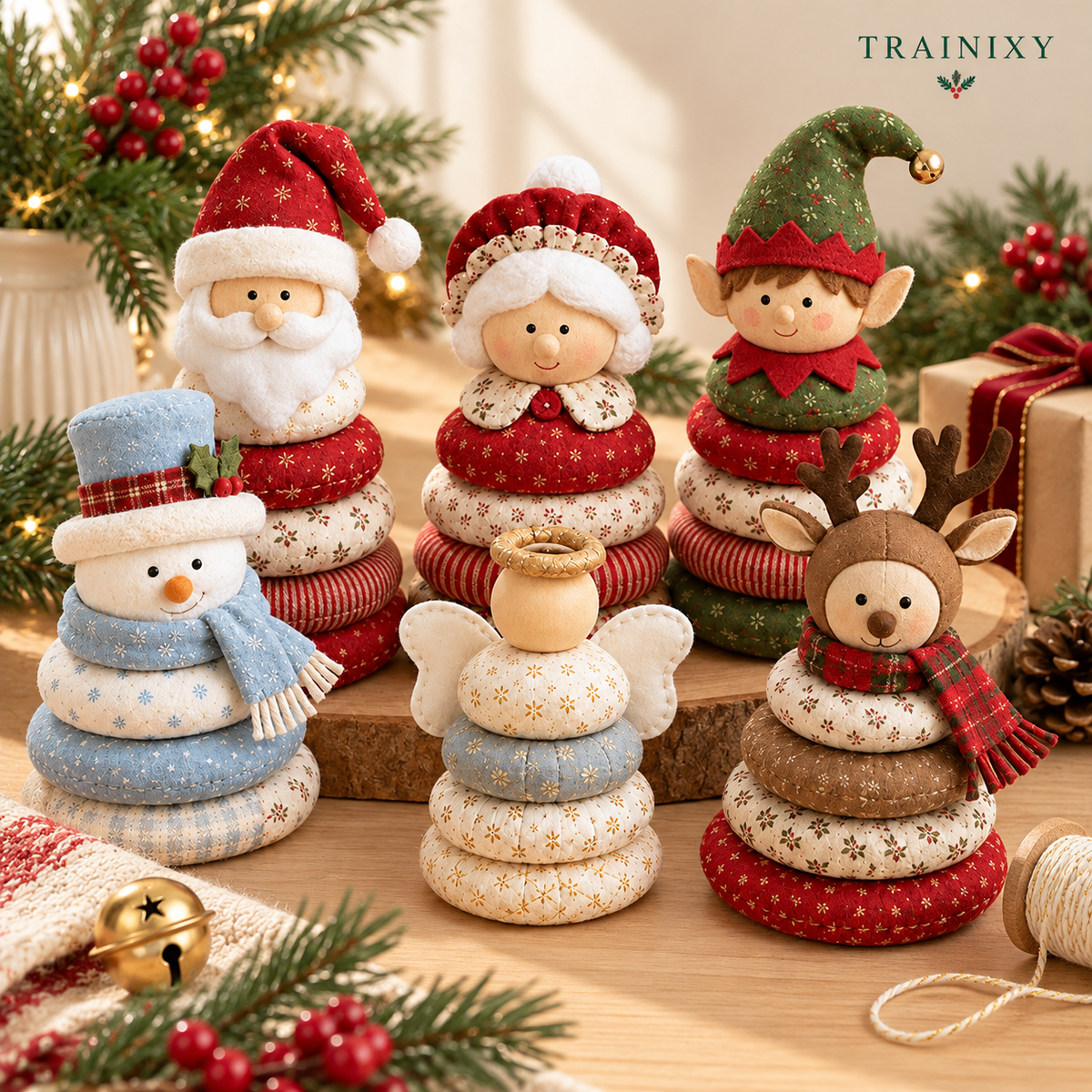 Handmade Christmas Fabric Doll Craft Kit