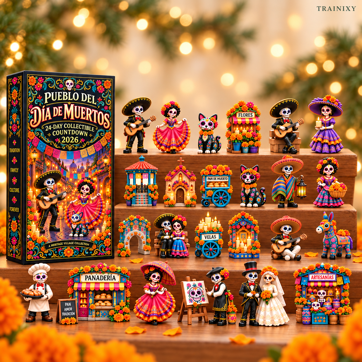 Pueblo del Día de Muertos 2026 Advent Calendar – 24-Piece Day of the Dead Collectible Village