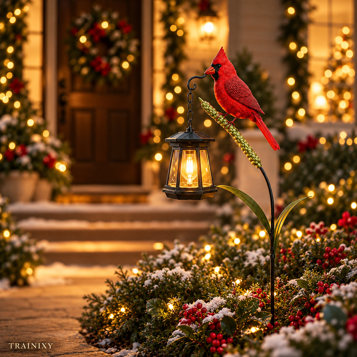 Cardinal Solar Garden Lantern