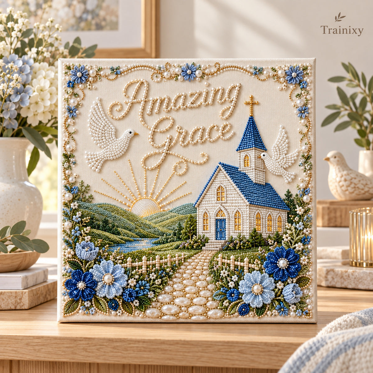 Sacred Hymn Pearl Art Kit – DIY Faith-Inspired Wall Decor