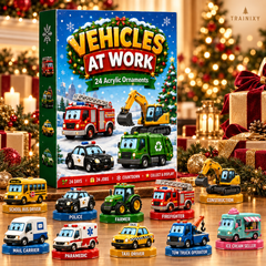 2026 Vehicles At Work Advent Calendar – 24 Days of Acrylic Vehicle Ornaments & Christmas Countdown
