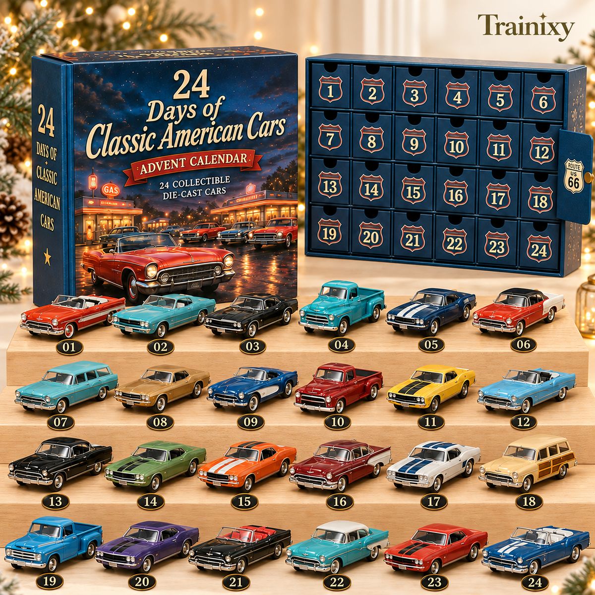 Classic American Cars Advent Calendar – 24 Vintage Collectibles