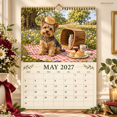 2027 Funny Yorkie Wall Calendar - Yorkshire Terrier Dog Lover Gift