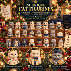 British Shorthair 24-Day Christmas Advent Calendar – Collectible Cat Figurines