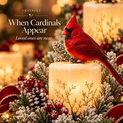 Cardinal Memorial Flameless Candle Centerpiece