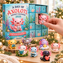 A Day of Axolotl Advent Calendar 2026 – 24-Day Festive Countdown Acrylic Charms