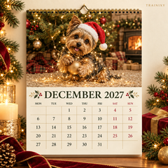 2027 Funny Yorkie Wall Calendar - Yorkshire Terrier Dog Lover Gift