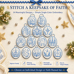 Beginner-Friendly DIY Heirloom Oval Embroidery Ornament Kit