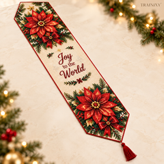 Christmas Diamond Painting Table Runner Kit – Festive DIY Holiday Tabletop Decor with Tassels