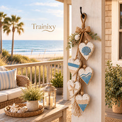 Farmhouse Hanging Heart Wall Decor with Wooden Beads