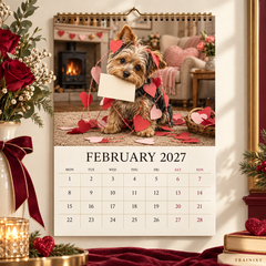 2027 Funny Yorkie Wall Calendar - Yorkshire Terrier Dog Lover Gift
