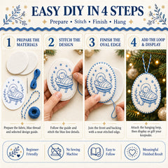 Beginner-Friendly DIY Heirloom Oval Embroidery Ornament Kit