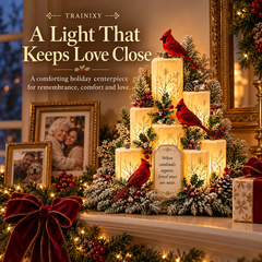 Cardinal Memorial Flameless Candle Centerpiece