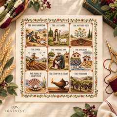 Life of Jesus Bible Story Cross Stitch DIY Kit – Beginner-Friendly Embroidery Set