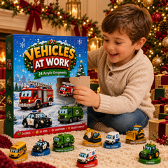2026 Vehicles At Work Advent Calendar – 24 Days of Acrylic Vehicle Ornaments & Christmas Countdown