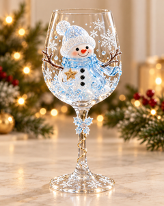 Festive 3D Embossed Christmas Wine Glass Collection
