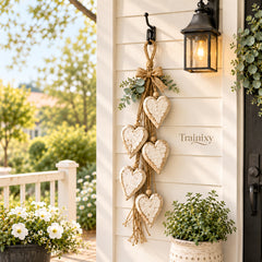 Farmhouse Hanging Heart Wall Decor with Wooden Beads