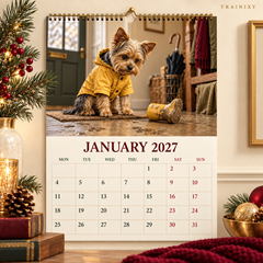 2027 Funny Yorkie Wall Calendar - Yorkshire Terrier Dog Lover Gift