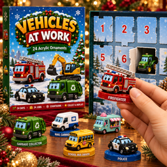 2026 Vehicles At Work Advent Calendar – 24 Days of Acrylic Vehicle Ornaments & Christmas Countdown