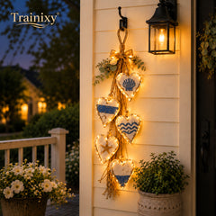 Farmhouse Hanging Heart Wall Decor with Wooden Beads