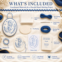 Beginner-Friendly DIY Heirloom Oval Embroidery Ornament Kit