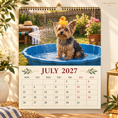 2027 Funny Yorkie Wall Calendar - Yorkshire Terrier Dog Lover Gift