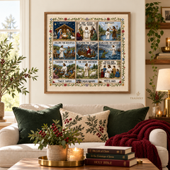 Life of Jesus Bible Story Cross Stitch DIY Kit – Beginner-Friendly Embroidery Set