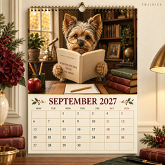 2027 Funny Yorkie Wall Calendar - Yorkshire Terrier Dog Lover Gift