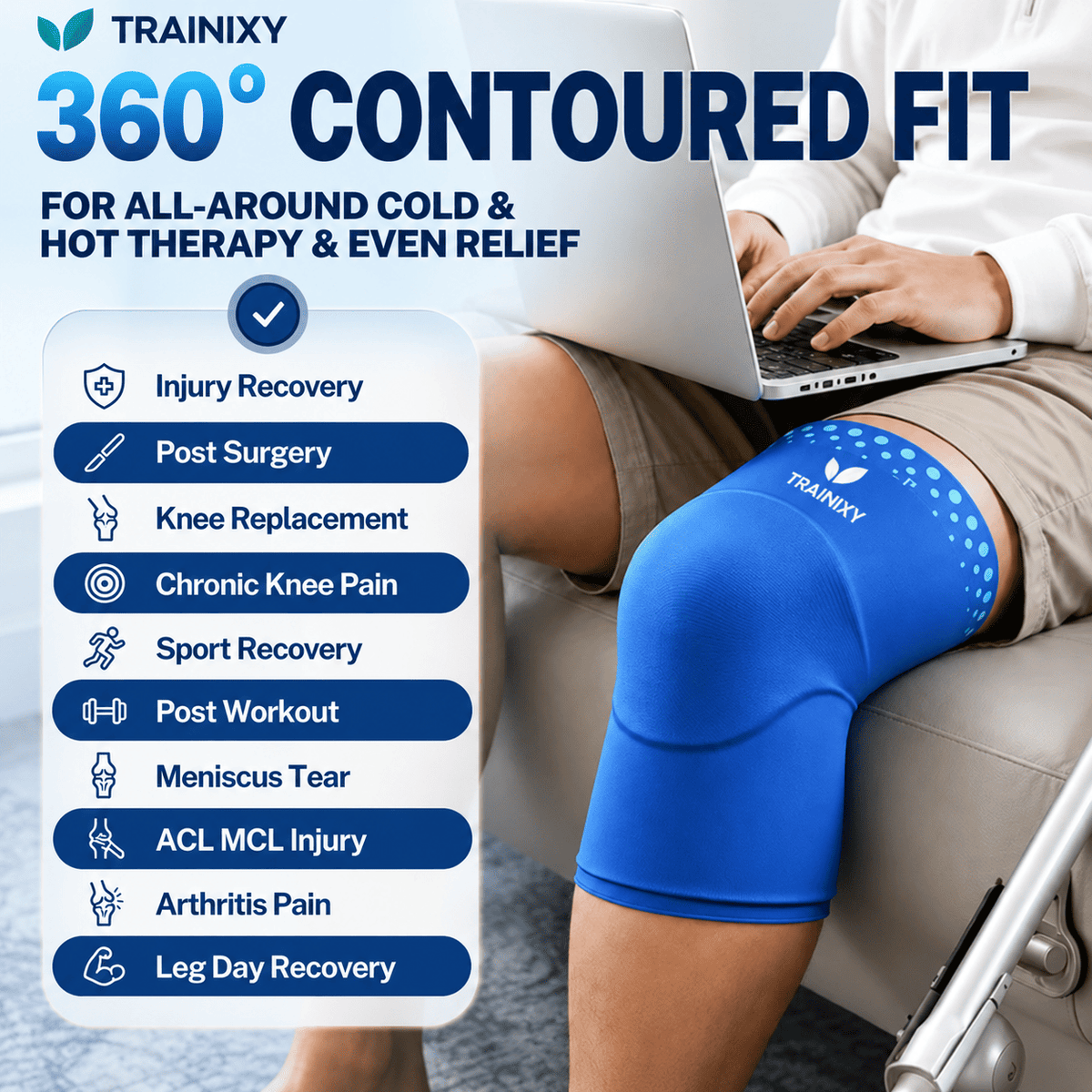 Trainixy™ 360° Hot & Cold Knee Recovery Wrap