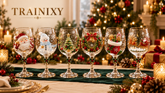 Festive 3D Embossed Christmas Wine Glass Collection