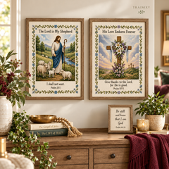 Life of Jesus Bible Story Cross Stitch DIY Kit – Beginner-Friendly Embroidery Set
