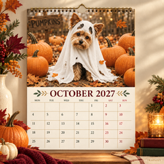 2027 Funny Yorkie Wall Calendar - Yorkshire Terrier Dog Lover Gift