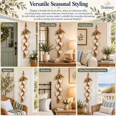 Farmhouse Hanging Heart Wall Decor with Wooden Beads