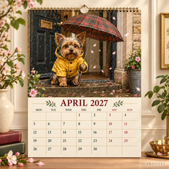 2027 Funny Yorkie Wall Calendar - Yorkshire Terrier Dog Lover Gift