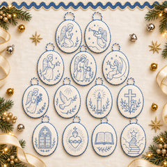 Beginner-Friendly DIY Heirloom Oval Embroidery Ornament Kit