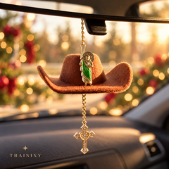 San Judas (St. Jude) Car Blessing Charm with Mini Sombrero