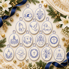 Beginner-Friendly DIY Heirloom Oval Embroidery Ornament Kit