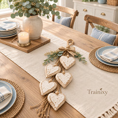 Farmhouse Hanging Heart Wall Decor with Wooden Beads