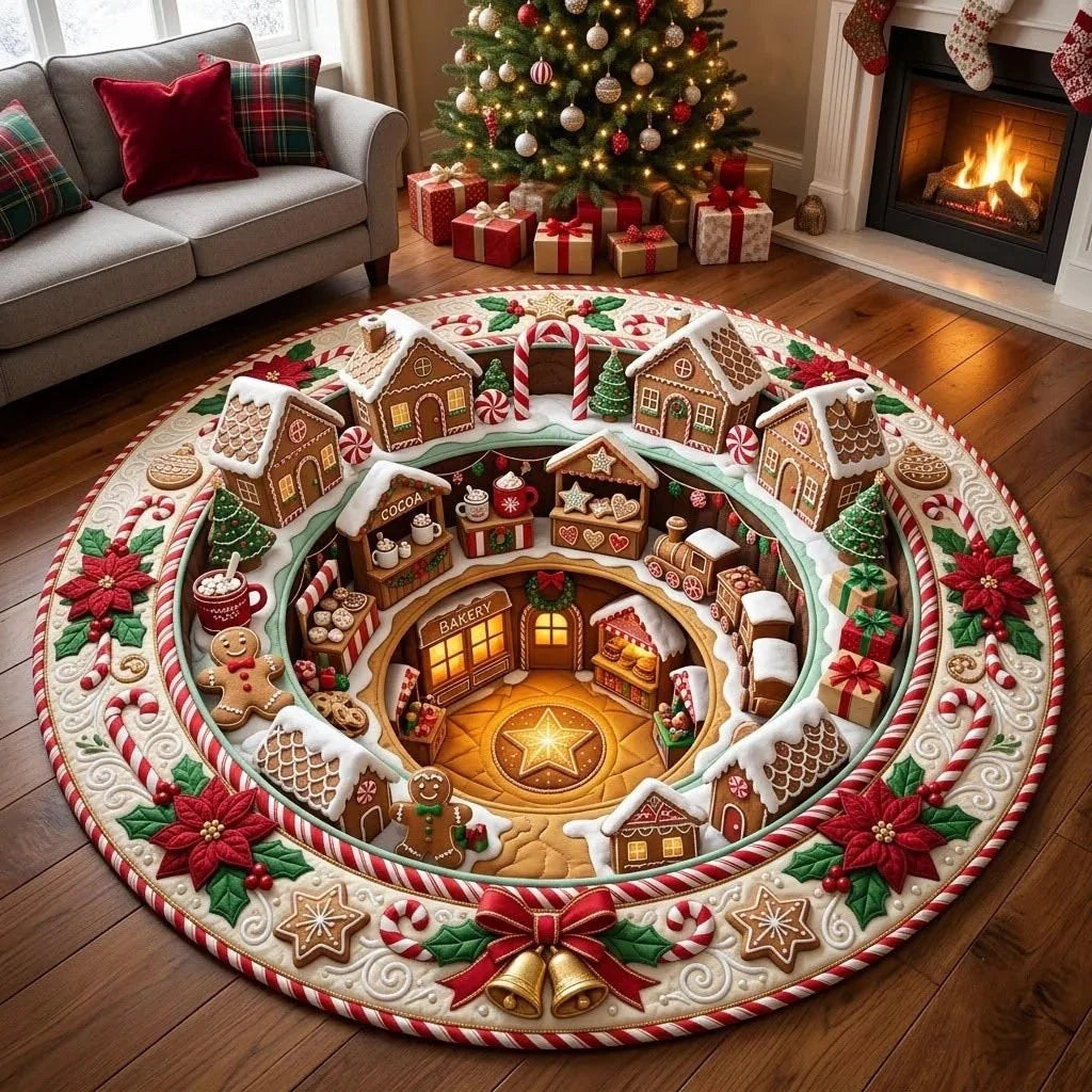 3D Christmas Gnome Optical Illusion Round Rug | Fun Festive Home Decor Must‐Have