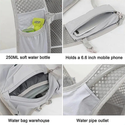 Running Hydration Vest Backpack for Hiking Cycling Marathon Lightweight Water Chest Pack With Phone Storage Pocket