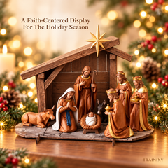 ✝️ Christmas Nativity Scene Tabletop Decor | Traditional Holiday Display