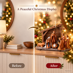 ✝️ Christmas Nativity Scene Tabletop Decor | Traditional Holiday Display