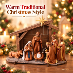 ✝️ Christmas Nativity Scene Tabletop Decor | Traditional Holiday Display
