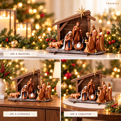 ✝️ Christmas Nativity Scene Tabletop Decor | Traditional Holiday Display