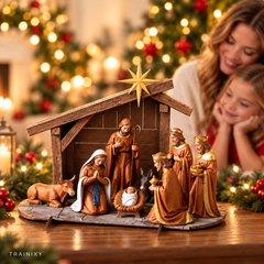 ✝️ Christmas Nativity Scene Tabletop Decor | Traditional Holiday Display