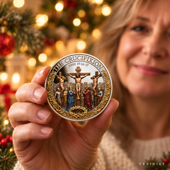 From Cross to Crown – 3D Crucifixion & Resurrection Prayer Coin