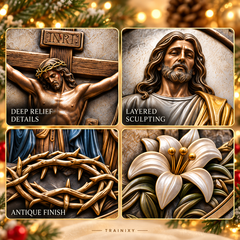 From Cross to Crown – 3D Crucifixion & Resurrection Prayer Coin