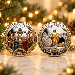 From Cross to Crown – 3D Crucifixion & Resurrection Prayer Coin